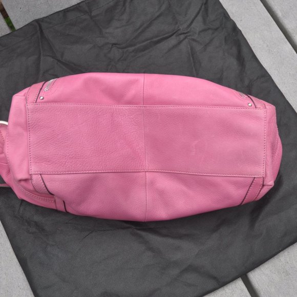 B MAKOWSKY Pink Leather Hobo Shoulder Bag Purse - Leopard Prnt Lined - Picture 4 of 9